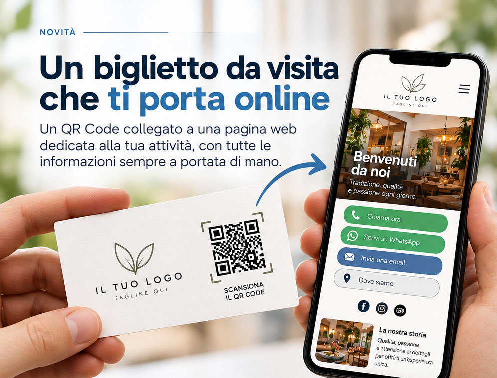 Biglietti da visita QR Code e landing page