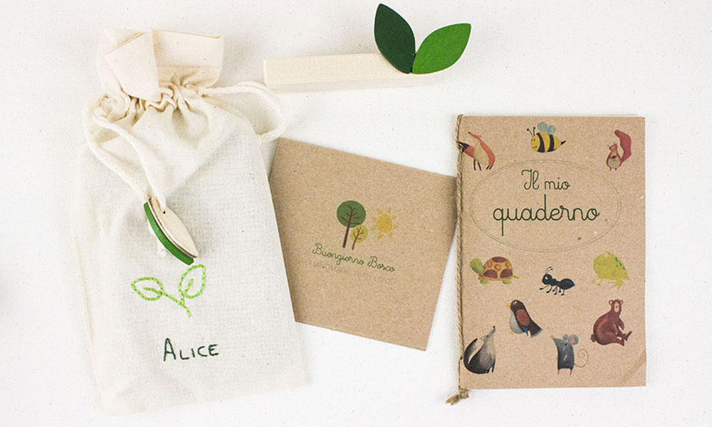 Carte Motivazionali per bambini ispirate agli animali del bosco – stampa ecologica su carta Kraft