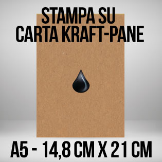 Stampa su carta Kraft-Pane: Formato A5 - 14,8 x 21 - B/N - FRONTE